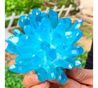 NWPNLXEA Blue Angel Halo Crystal Cluster Quartz Flower Stone Gift Home Decor