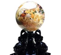 NWPNLXEA Brazilian Color Ghost White Crystal Ball Ornaments Thousand-Layer Green Cornucopia Fully Wrapped,60mm