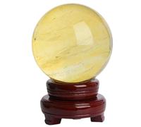 NWPNLXEA Citrine Ball Trendy Gifts Office Decorations Table Centerpieces Crystal Globe Feng Shui Sphere Prop Ornament Exquisite,15cm