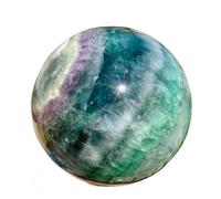 NWPNLXEA Colourful Fluorite Sphere Quartz Crystal Ball Magic Ornaments (Size : 350-400g)