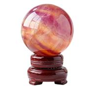 NWPNLXEA Crystal Ball Home Decoration Gemstone Crystals Balls Watermelon Fluorite Sphere Rainbow Purple,50~60mm