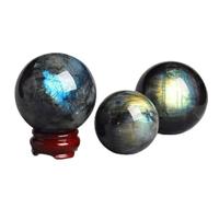 NWPNLXEA Crystal Labradorite Stone Ball Quartz Polished Moonstone Ore Sphere Crystals Ornaments (Size : 30mm)