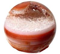 NWPNLXEA Crystal Red Twisted Agate Geode Ball Raw Stone Polished Home Decoration Ornaments,for Room Office Decor Luck 5-6Cm,50mm