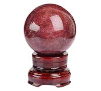 NWPNLXEA Crystal Sphere Retro Feng Shui Lucky Red Ball Crafts Desktop Decoration Office Entrance Living Room Study Home Fortune Telling Witchcraft Gazing,red crystal ball-5~6cm