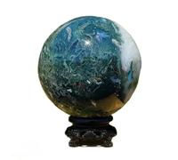 NWPNLXEA Decorative Ornaments Moss Agate Ball Crystal (Size : 600-700g)