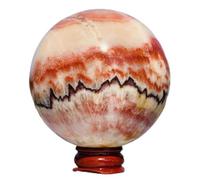 NWPNLXEA Decorative Ornaments Rhodochrosite Pork Stone Sphere Quartz Crystal Ball (Size : 60-65mm)