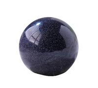 NWPNLXEA Decorative Quartz Crystal Ball Blue Sandstone Sphere with Wood Stand Crystals Round Collection Home Decor Crafts,40~50mm