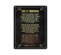 NWPNLXEA Determination Quote Metal Sign See It Through for Office Wall Gym Inspirational Decor (8 X 12 in)