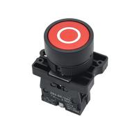 NWPNLXEA Emergency Stop Switch 22mm Start Stop Button with The Arrow Symbol XB2 Flat Touch Switch Button Momentary Button Switch Red/Green Push Buttons(Red Circle)