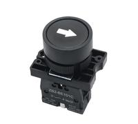 NWPNLXEA Emergency Stop Switch 22mm Start Stop Button with The Arrow Symbol XB2 Flat Touch Switch Button Momentary Button Switch Red/Green Push Buttons(Black Arrow)