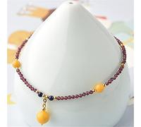 NWPNLXEA Home Collections Feng Shui Riqueza Tobillera Natural Rosa Turmalina Granate Amatista Piedra Lunar Piedra Preciosa Tobillera Atrae la Buena Suerte para las Mujeres Joyería Regalo Cinabrio