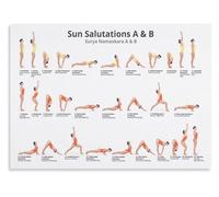 NWPNLXEA Home Yoga Practice Metal Tin Sign Sun Salutation Positions Chart Step by Step Guide for Yoga Studio and Space Decor 8 X 12 in