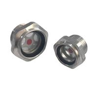 NWPNLXEA M10/12/14/16/20-M60 Metric Male 1/4" 3/8" 1/2" 3/4" 1" -2" BSP NPT Aluminum Oil Sight Glass Window Use For Air Compressor Lathe(M14x1.5 No Red Mark)