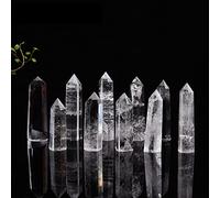 NWPNLXEA Piedra de Cristal de Cuarzo Transparente, Natural, Punta de Piedra, Varita Hexagonal, 4-8CM decoración de la habitación (Size : 4-5cm)