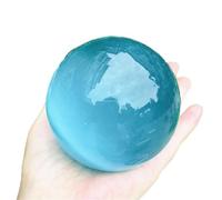 NWPNLXEA Quartz Blue Cat Eye Crystal Ball Gemstone Sphere Ornaments (Size : 80g)