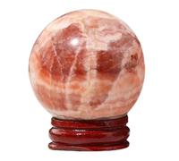 NWPNLXEA Quartz Crystal Ball,Red Meat Stone for Decoration, Home Furnishings, Feng Shui Gift Decor,50~55mm
