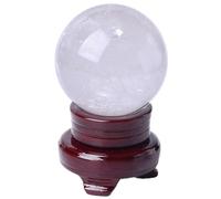 NWPNLXEA Quartz Stone with Stand,Clear Crystal Ball Sphere for Decoration,White Round Gemstone for Magic/Photography/FengShui/Witchy Gifts,120mm/4.7in
