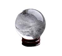 NWPNLXEA Real Clear Quartz Crystal Ball, Polished White Sphere with Stand, Feng Shui Decorative for Home Decor,100mm/3.9in