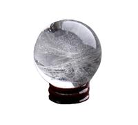NWPNLXEA Real Clear Quartz Crystal Ball, Polished White Sphere with Stand, Feng Shui Decorative for Home Decor,50mm/1.96in
