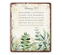 NWPNLXEA Romans 12:2 Do Not Conform To The Pattern Of This World Christian Metal Sign Bible Verse Home Decor (8 X 12 in)