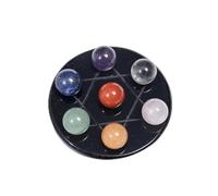 NWPNLXEA Seven Star Array Obsidian Plate Mixed Crystal Ball Set Stones Classical FengShui Ornament
