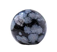 NWPNLXEA Snowflake Obsidian Crystal Sphere Scrying Ball Quartz Polished Divination Photography Props FengShui Room Decor Ornaments,35~40mm