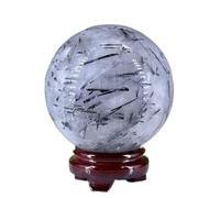 NWPNLXEA Stone All Black Tourmaline Ball Crystal Hand Polished Home Office Decoration(4-5cm)