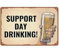 NWPNLXEA Vintage Aluminum Metal Sign with Retro Beer Glass Graphic for Outdoor Bar and Home Terrace Humorous Wall Decoration 8 X 12 in