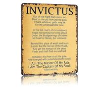 NWPNLXEA Vintage Style Invictus Poem Tin Sign for Writer Poet Gift Wall Decor 8 X 12 in