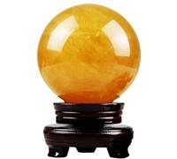 NWPNLXEA Yellow Crystal Sphere Balls Hand Carved Quartz Gemstone Sculpture Figurine for Witchcraft, Fengshui, Altar, Divination, Decor, Gift,150mm