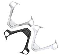 NWQZTS Cubierta del volante moldura decorativa pegatina de reforma, para Ford, para New, para Fiesta MK7, para Ecosport Figo B-MAX KA+ Calcomanías para el volante(Glossy Silver)