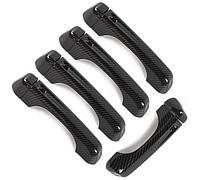 NWQZTS Manija de puerta trasera ABS exterior cubierta de manija pegatina, para Jeep, para Wrangler JL 2018 2019 2020 2021 2022, Null(B Carbon Fiber Grain)