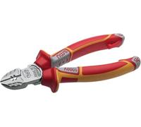 NWS Cortador lateral de electricista VDE, 160 mm, con función de pelado, acero forjado, endurecido al aceite, número de artículo 135-49-VDE-160