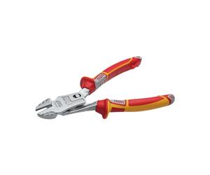 NWS Cortador lateral de fuerza de palanca VDE, 200 mm, FantasticoPlus, corte de precisión para alambre de piano, pernos, clavos, remaches | Industria eléctrica con cambio de palanca | Art. nº