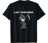 NWT Last Responder Grim Reaper Funny Dark Humor Gothic Unisex T-Shirt Black 3XL