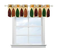 NWTRK Cortinas opacas con cenefa de estilo bohemio con patrón africano tradicional, cortinas de cocina con agujeros para barra, tratamientos de ventana para dormitorio, sala de estar, baño, 52 x 18
