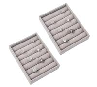 Nwvuop 2 unidades de anillos para guardar joyas, anillo pequeño, organizador de joyas, cajón para cajones, 12,5 × 9,5 × 2,5 cm (gris)