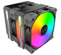 MONTECH NX600 ARGB Enfriador de aire de CPU de doble torre con 6 tubos de calor y cubierta superior premium | Ventilador E28 ARGB Premium de 28 mm | Base de cobre soldado | Disipación de calor