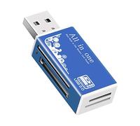 NXACETN Lector De Tarjetas Multifuncional Adaptador De Memoria USB 2.0 Micro-SD/TF/CT/MS/SDHC/MMC Azul