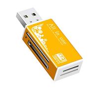 NXACETN Lector De Tarjetas Multifuncional Adaptador De Memoria USB 2.0 Micro-SD/TF/CT/MS/SDHC/MMC Dorado