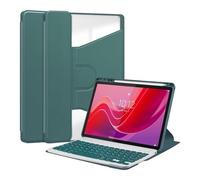 NXCVBNKZJ kuaijiexiaopu Funda de Cuero for Teclado con Ranura for bolígrafo, Carcasa acrílica Adecuada for Lenovo Tab M11-11 Pulgadas 2024(Dark Green+Keyboard)