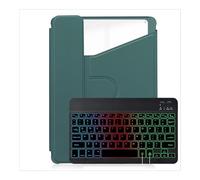 NXCVBNKZJ kuaijiexiaopu Funda Protectora acrílica giratoria de 360° con Ranura for bolígrafo, Cubierta for Teclado Adecuada for Xiaomi 7/7 Pro 11,2 Pulgadas 2024(Dark Green+Backlit Keyboard)