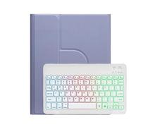NXCVBNKZJ kuaijiexiaopu Funda Protectora con Teclado RGB con rotación de 360 Grados, Funda de Cuero for Tableta Compatible con iPad Pro 2018-22 de 11 Pulgadas Universal(RGB Keyboard+Deep Purple)
