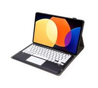 NXCVBNKZJ kuaijiexiaopu Funda Protectora de Cuero for Teclado con Tapa de tecla Blanca Adecuada for Redmi Pad Pro de 12,1 Pulgadas (2024)(Black+Touch Keyboard)