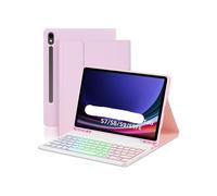 NXCVBNKZJ kuaijiexiaopu Funda Protectora for Teclado extraíble con retroiluminación RGB, Adecuada for Samsung Galaxy Tab S9 de 11 Pulgadas X710/X716B/X718U(Pink+Keyboard)