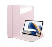 NXCVBNKZJ kuaijiexiaopu Keyboard Protective Case with Pen Slot, 360° Rotating Acrylic Shell Suitable for Samsung Galaxy Tab A11+(2025)/A9 Plus 11 Inches(Pink+Backlit Keyboard)