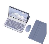 NXCVBNKZJ kuaijiexiaopu Keyboard Soft Shell with Pen Slot, Leather Protective Case Suitable for iPad 11th/10th Generation 10.9 Inches Universal(Lavender Grey+Keyboard+Mouse)