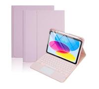 NXCVBNKZJ kuaijiexiaopu Leather Case Magnetic Pen Slot, Seven-Color Backlit Touch Keyboard Compatible with iPad 10th/11th Gen (10.9/11 Inch 2022-2025) A16(Pink+Keyboard)