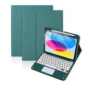 NXCVBNKZJ kuaijiexiaopu Leather Case Magnetic Pen Slot, Seven-Color Backlit Touch Keyboard Compatible with iPad 10th/11th Gen (10.9/11 Inch 2022-2025) A16(Dark Green+Keyboard)