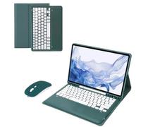 NXCVBNKZJ kuaijiexiaopu Magnetic QWERTY Keyboard Tablet Leather Case Suitable for Samsung Galaxy Tab S8Plus-X800/X806 12.4 Inches(Dark Green+Keyboard)